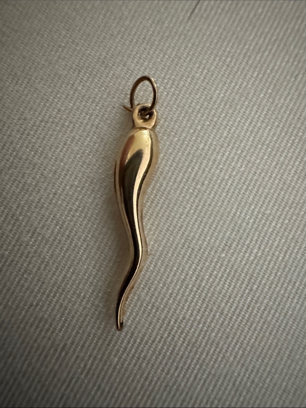 Solid 14k Yellow Gold Italian Horn Charm